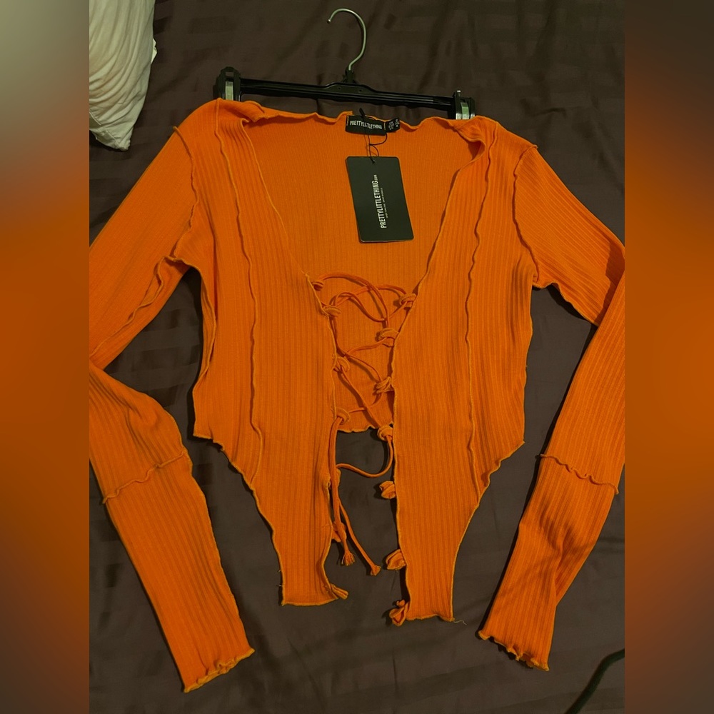 Lace up crop top